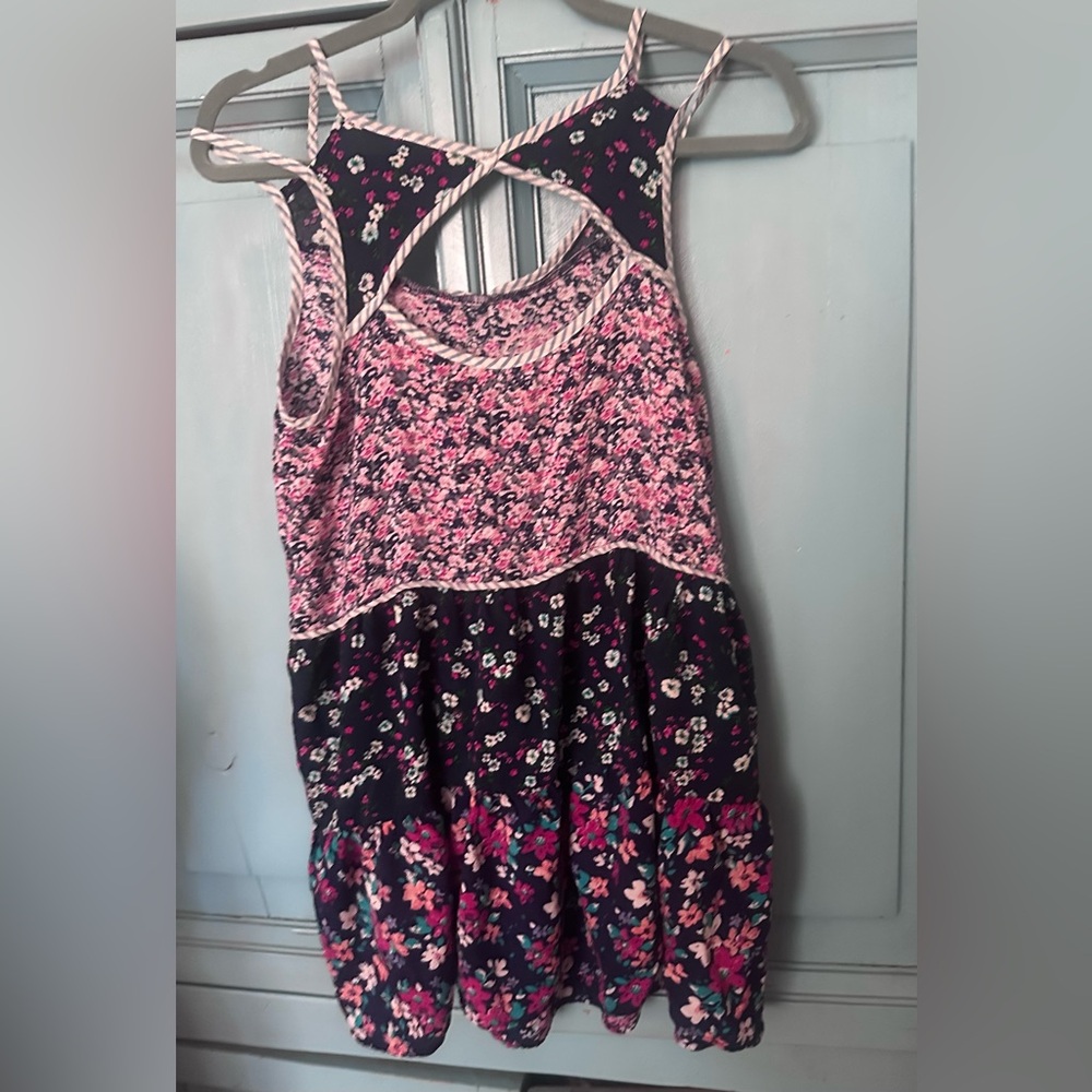 Umgee Floral Patterned Top/ Dress - Pink and Blue - Picture 4 of 7